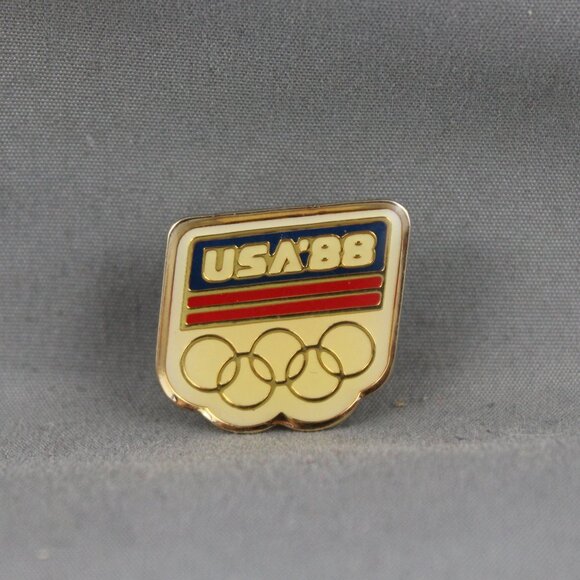 Calgary Winter Olympic Games Pin - Team USA 88 - Inlaid Pin - Picture 1 of 3